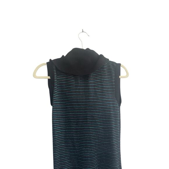 GUESS Medium Cowl Neck Black Blue Sleeveless Sweater Mini Dress Tunic #5397 - Picture 5 of 11